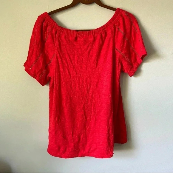 Anthropologie | Saturday Sunday Red Off the Shoulder Top - Picture 4 of 5